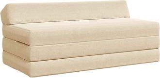 vidaXL Sof&aacute; Cama Plegable Crema 120 X 60 X 49 Cm Tela Vidaxl
