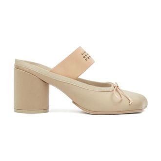 Maison Margiela Heeled Mules, female, Beige, Size: 8 US Brown Sandals with Block Heel
