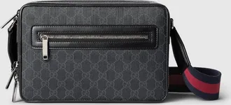 Gucci GG Black Medium Crossbody Bag, Black, GG Canvas