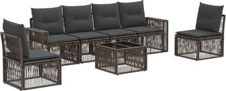 vidaXL Conjunto De Sof&aacute;s De Jard&iacute;n 7 Uds. Gris Y Gris Oscuro Vidaxl