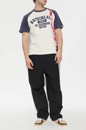 A Bathing Ape T-shirt With Logo, Mens, Cream