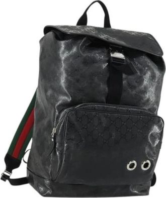 Gucci Pre-owned Canvas Rugzak - Dames - Vintage Rugzakken - Zwart - ONE Size - Vintage
