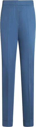 Etro stretch-cotton cropped trousers - women - Elastane/Cotton - 40 - Blue