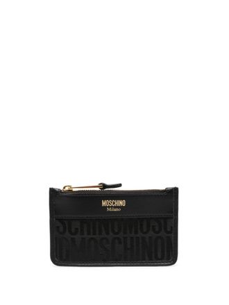 Moschino Portafoglio con monogramma jacquard - Nero