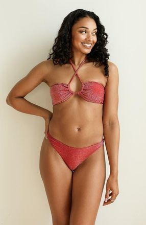 Dippin' Daisy's Swimwear Amalfi String Tie Bandeau Bikini Top in Flame at Nordstrom, Size X-Small