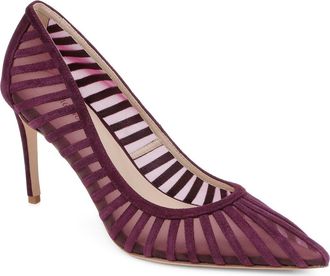 L'agence Lenox Mesh Pump in Burgundy Suede at Nordstrom, Size 6.5