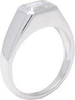 P D PAOLA Octagon Shimmer Stamp Silver Ring