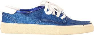 Saint Laurent Pre-owned Womens Low Top Sneakers in Blue Glitter - Size EU 42