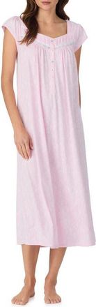 Eileen West Floral Cap Sleeve Cotton Nightgown in Pink/White at Nordstrom, Size X-Small