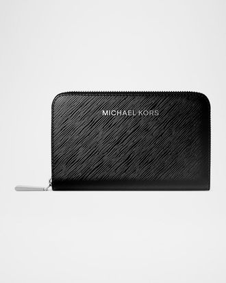 Michael Kors Jet Set Small Metallic Faux Leather Wallet