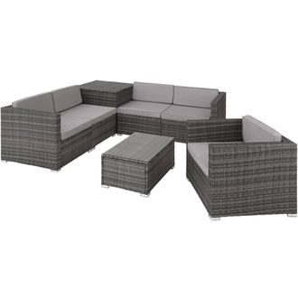 TecTake Garden Furniture Set Pisa in Grey | Size: Large