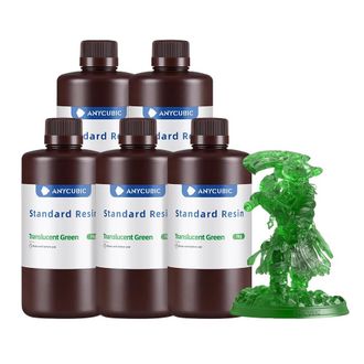 OEM Resina Per Stampa 3d, Viscosit&agrave; Media, Polimerizzazione Rapida, 5 Kg - Trasparente - Verde