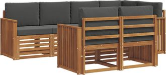 vidaXL Conjunto De Sof&aacute;s De Exterior 7 Uds. Natural Y Antracita Vidaxl