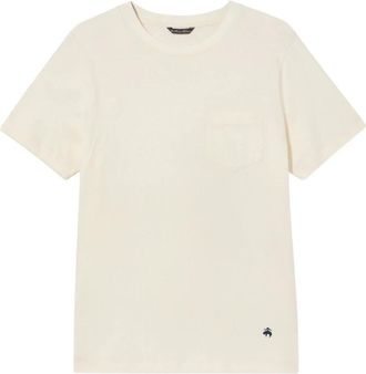 Brooks Brothers Cotton Pocket T-Shirt - Heren - T-shirts - Wit - L - Katoen - Tops