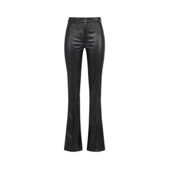 Elisabetta Franchi Wijde Broek - Dames - Broeken - Zwart - Maat: XS Leer