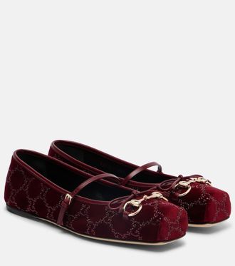 Gucci Gucci Horsebit velvet ballet flats
