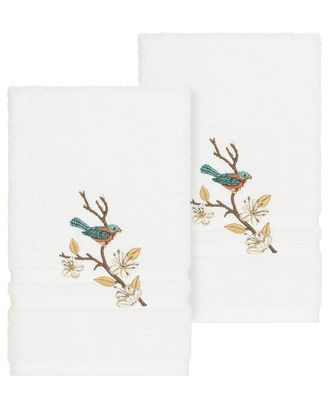 Linum Home Textiles Turkish Cotton Spring Time 2Pc Embellished Hand Towel Set