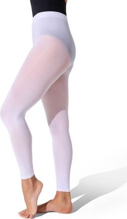 Capezio Ultra Soft Footless Tight w Self Knit Waistband in White at Nordstrom, Size Large/x-Large