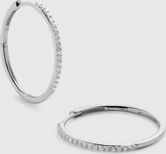 Monica Vinader Gold Pavé Diamond Medium Hoop Earrings Lab Grown Diamond