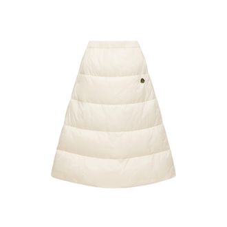 Moncler Moncler Reversible Wool Twill Padded Midi Skirt, Women, White, Size: 38