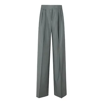 Max Mara Wide Trousers, female, Green, Size: S Mxmgiallo Pocket Trousers