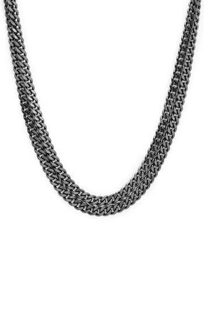 AllSaints Double Layered Carabiner Clip Necklace in Two Tone at Nordstrom Rack