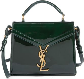 Saint Laurent Mini Cassandra Patent Leather Top Handle Bag in Fir Leaf at Nordstrom