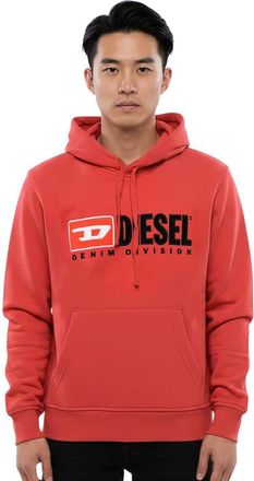 Diesel Red Logo Regular Hoodie