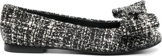 AGL Zwart-witte tweed ballerinas - Dames - Ballerinas - Veelkleurig - 38 EU - Tweed - Schoenen