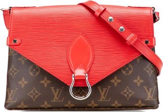 Louis Vuitton Borsa a tracolla Saint Michel in pelle Épi con monogramma 2017 - Marrone