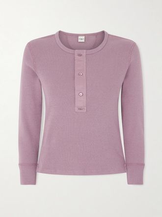 Chlo&eacute; Maglia Henley In Jersey Di Cotone Biologico A Coste - Rosa