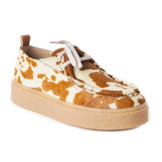 Myraswim Womens Cushy Cow Print Sneaker In Beige/white