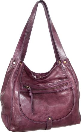 Nino Bossi Vintage Leather Organizer Satchel in Viola