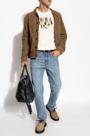 Fendi T-shirt With Logo, Mens, White