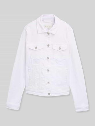 Tom Tailor Regular Fit Jeansjacke aus Baumwoll-Mix in Weiss, Gr&ouml;&szlig;e XXXL