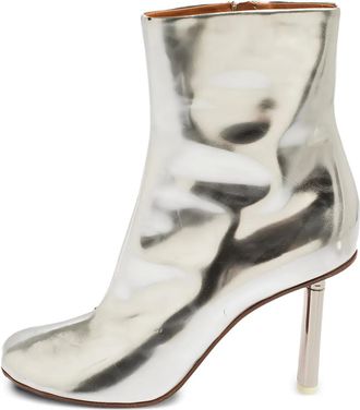 VETEMENTS Stivaletti metallizzati in pelle 85mm - Argento