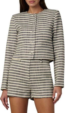 Joe's The Talia Stripe Crop Jacket in Midnight/Ecru Stripe at Nordstrom, Size X-Small