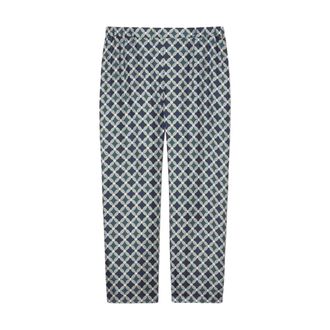 Marina Rinaldi Broeken, Dames, Blauw, 5Xl, Luxe zijden broek met rechte snit