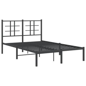 vidaXL Estructura Cama Sin Colch&oacute;n Con Cabecero Metal Negro 120x200 Cm Vidaxl