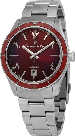 Picasso & Co. Automatic Red Dial Stainless Steel Mens Watch PWSOR001