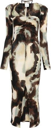 Nanushka Abito lungo con ruches - Verde