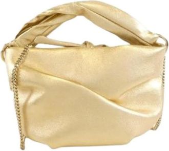 Jimmy Choo London Pre-owned Clutches, female, Yellow, Size: ONE SIZE Pre-owned Bonnymna Metallic Leather Bag