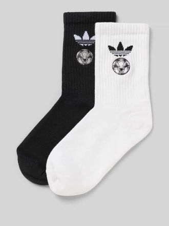 adidas Originals Socken mit Label-Print im 2er-Pack in Weiss, Gr&ouml;&szlig;e 39/42