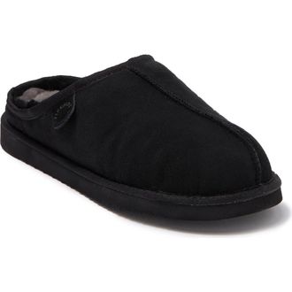 Dearfoams Fireside Grafton Genuine Shearling Clog Slipper in Black at Nordstrom, Size 11