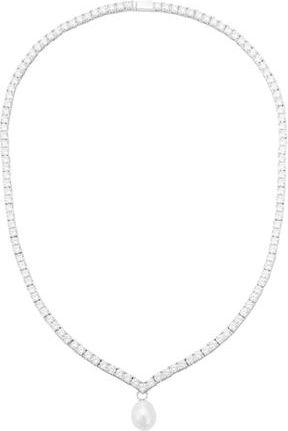 Untamed Petals Aura Crystal Necklace in Metallic Silver at Nordstrom