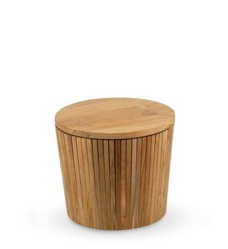 Moycor Taburete de teca beige d. 40 cm