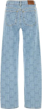 Kenzo Womens Weave Stone Jeans Blue Cotton