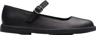 Clarks Womens Desert Jane Shoes, Color Black Leather, Size: 5.5 UK
