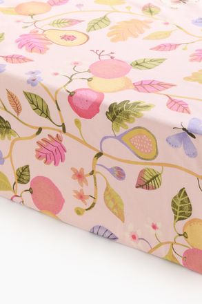 H&M Gemustertes Spannbettlaken aus Baumwolle - Pink