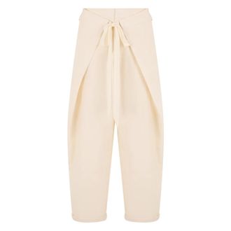 Darkpark Wide Trousers, female, Beige, Size: 2XS Wide-leg Pants in Cotton Blend